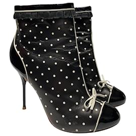 Sophia webster-Sophia Webster Dora Polkadot Ankle Boots in Black Leather-Black