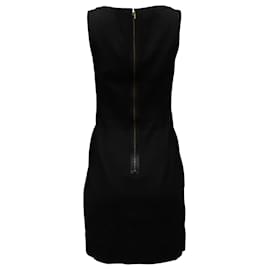 Theory-Theory Scoop Neckline Fitted Dress in Black Wool-Black
