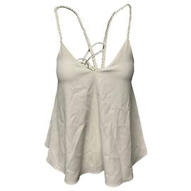 Regata Derek Lam com detalhe de alça trançada em triacetato branco Branco