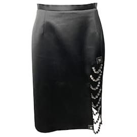 Christopher Kane-Christopher Kane Cutout Skirt in Black Polyester-Black