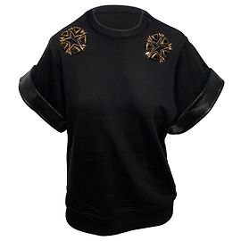 Givenchy Star verzierte Bluse aus schwarzer Baumwolle Schwarz