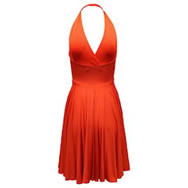 Ralph Lauren Collection-Ralph Lauren Collection Halfterkleid Kleid aus orangefarbener Viskose-Orange