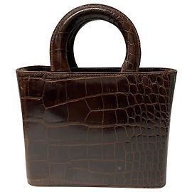 Bolsa Staud Nic Crocodile Effect em couro marrom Marrom
