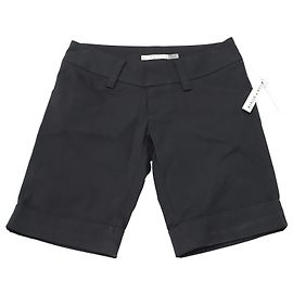 Alice + Olivia Bermuda com punho em algodão preto Preto