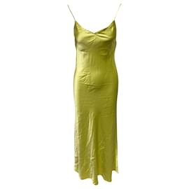 Autre Marque-Galvan London V-neck Slip Dress in Green Triacetate-Green