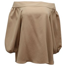 Tibi Off Shoulder Top in Beige Polyester Beige