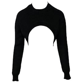 Givenchy Kurzer Pullover aus schwarzer Baumwolle Schwarz
