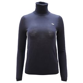 Lacoste Rollkragenpullover aus marineblauer Wolle Marineblau