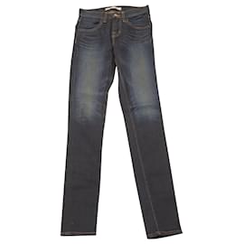 J Brand-J Brand Maria Skinny Jeans aus dunkelblauer Baumwolle-Blau