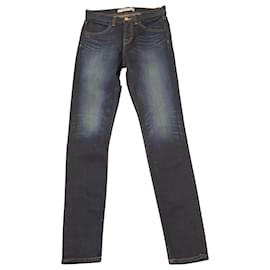 J Brand-J Brand Maria Skinny Jeans aus dunkelblauer Baumwolle-Blau