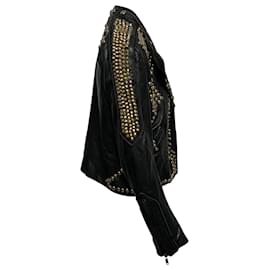 Givenchy-Chaqueta biker de cuero negro con tachuelas de Givenchy-Negro