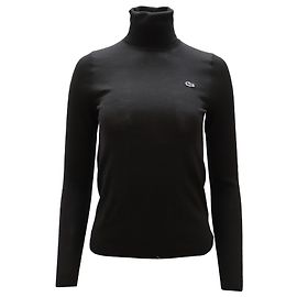 Jersey Lacoste Cuello Alto en Lana Negro Negro