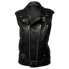 Giubbotto Biker Saint Laurent in Pelle di vitello Nero Nero