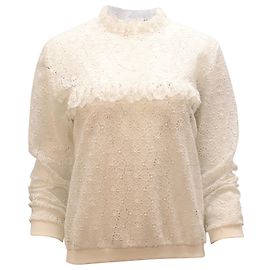 Anine Bing Häkel-Sweatshirt aus weißem Polyester Weiß