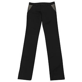Gucci Jeans mit Metallnietendetails aus schwarzer Baumwolle Schwarz