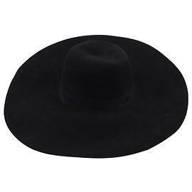 Cappello Fedora a tesa larga Maison Michel Fara in feltro nero Nero