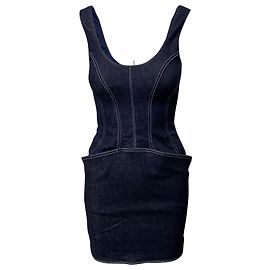 Thierry Mugler Minivestido Mugler Denim em Algodão Azul Azul