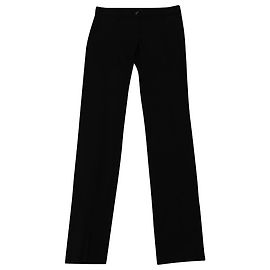 Burberry Pantalon Contour Back Zip en Viscose Noir