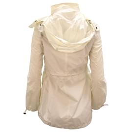 Burberry-Burberry Zip Waterproof Raincoat Jacket in White Nylon-White,Cream