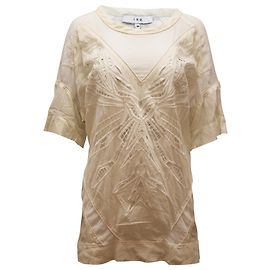 Iro Patterned Laser Cut Dress in White Silk White