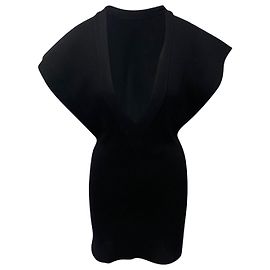 Minivestido Jacquemus decote V decote em algodão preto Preto