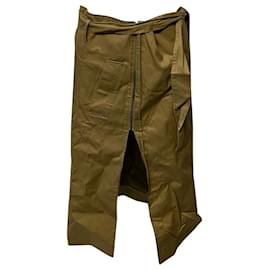 Vêtements-Vetements Belted Asymmetric Skirt in Brown Cotton-Brown