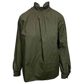Autre Marque-Officine Generale Blouse in Olive Cotton-Green,Olive green