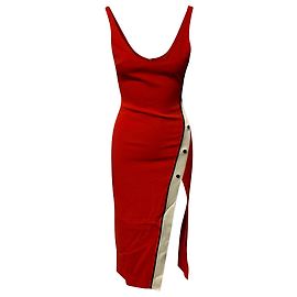 Abito con canotta con spacco e spacco di David Koma in acetato rosso Rosso