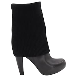 Loeffler Randall-Loeffler Randall Wendy Sock Boots in Black Leather-Black
