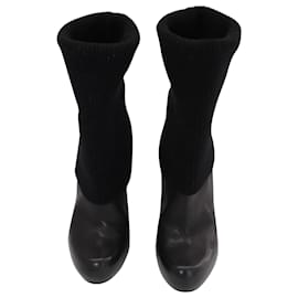 Loeffler Randall-Loeffler Randall Wendy Sock Boots en Cuir Noir-Noir