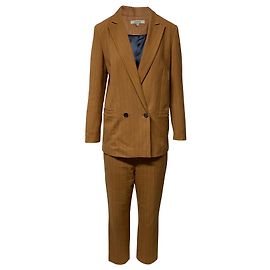 Ganni Moscow Tailor Ensemble de costume à fines rayures en polyester marron Marron