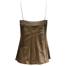 Vince-Vince Lace Trimmed Camisole in Beige Silk-Beige