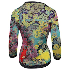 Mary Katrantzou-Mary Katrantzou Floral Patterned Jacquard Top in Multicolor Cotton-Other,Python print