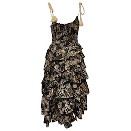 Ulla Johnson-Ulla Johnson Estela Asymmetric Tiered Dress in Floral Print Cotton-Other