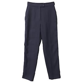 Sandro-Sandro Paris Ilena Pants in Navy Blue Cotton-Navy blue