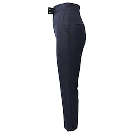 Sandro-Sandro Paris Ilena Pants in Navy Blue Cotton-Navy blue