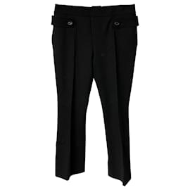 Prada-Prada Double Button Trousers in Black Wool-Black