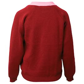 Comme Des Garcons-Cardigan in maglia Comme des Garçons Girl x Lochaven of Scotland in acrilico rosso e rosa-Multicolore
