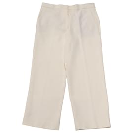 Tibi-TIbi Anson Stretch Pantalon Skinny Court en Polyester Ivoire-Blanc