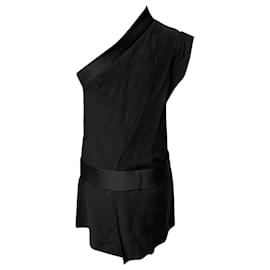 Isabel Marant-Isabel Marant Ormand One-Shoulder-Kleid aus schwarzer Wolle-Schwarz