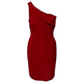 Paul & Joe One-Shoulder-Bogenkleid aus roter Wolle Rot