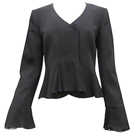 Armani-Armani Peplum Blazer in Black Wool-Black