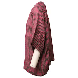 Autre Marque-Blusa de rayas en lino rosa Lhena de Acne Studios-Rosa