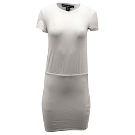 Autre Marque-James Perse Fitted Dress in White Cotton Jersey-White