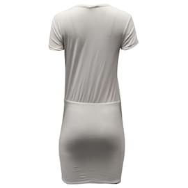 Autre Marque-James Perse Fitted Dress in White Cotton Jersey-White