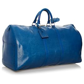 Louis Vuitton-Louis Vuitton Blue Epi Keepall 55-Blue