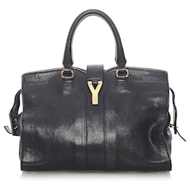 Yves Saint Laurent Cartable YSL Cabas Chyc Ligne en cuir noir Noir