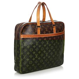 Louis Vuitton-Louis Vuitton Brown Monogram Porte-Documents Pegase-Brown