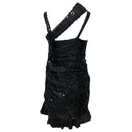 Isabel Marant-Isabel Marant Becky Ruched Sequin Dress in Black Silk-Black
