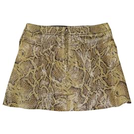 Chloé-Chloé Snake Print Mini Skirt in Brown Leather-Other